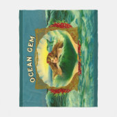 Ocean Gem mermaid Zigarrenlabel Fleecedecke (Vorderseite)