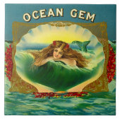 Ocean Gem mermaid Zigarrenlabel Fliese (Vorderseite)