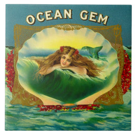 Ocean Gem mermaid Zigarrenlabel Fliese