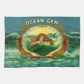 Ocean Gem mermaid Zigarrenlabel Geschirrtuch (Horizontal)