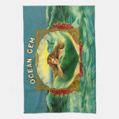 Ocean Gem mermaid Zigarrenlabel Geschirrtuch (Vertikal)