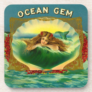Ocean Gem mermaid Zigarrenlabel Getränkeuntersetzer