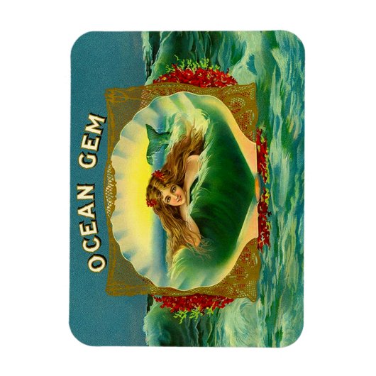 Ocean Gem mermaid Zigarrenlabel Magnet (Vertikal)