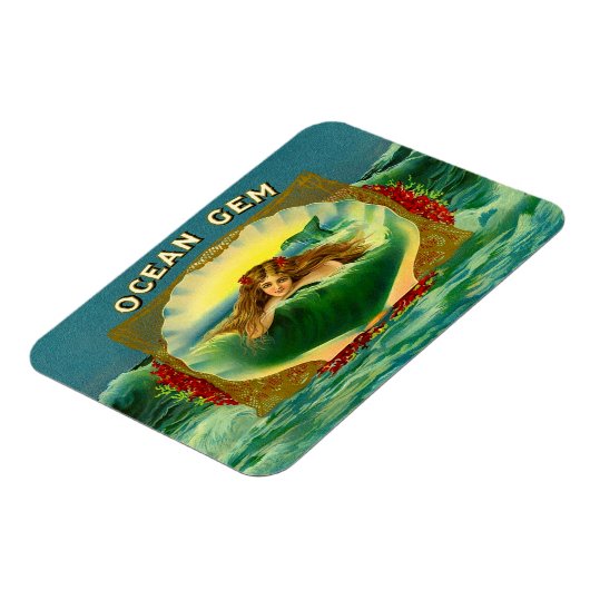 Ocean Gem mermaid Zigarrenlabel Magnet (Linke Seite)