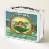 Ocean Gem mermaid Zigarrenlabel Metall Brotdose (Rückseite)