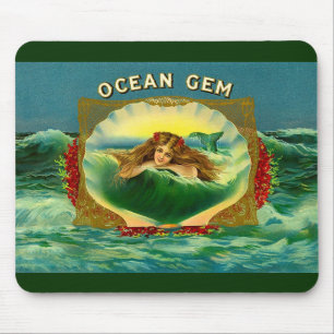 Ocean Gem mermaid Zigarrenlabel Mousepad