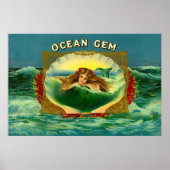 Ocean Gem mermaid Zigarrenlabel Poster (Vorne)