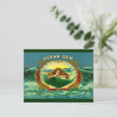 Ocean Gem mermaid Zigarrenlabel Postkarte (Stehend Vorderseite)