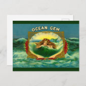 Ocean Gem mermaid Zigarrenlabel Postkarte (Vorne/Hinten)