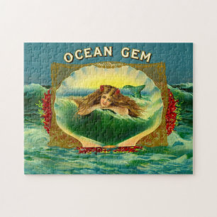 Ocean Gem mermaid Zigarrenlabel Puzzle