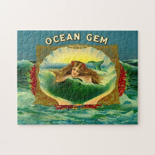 Ocean Gem mermaid Zigarrenlabel Puzzle (Horizontal)