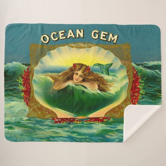 Ocean Gem mermaid Zigarrenlabel Sherpadecke (Vorderseite (Horizontal))