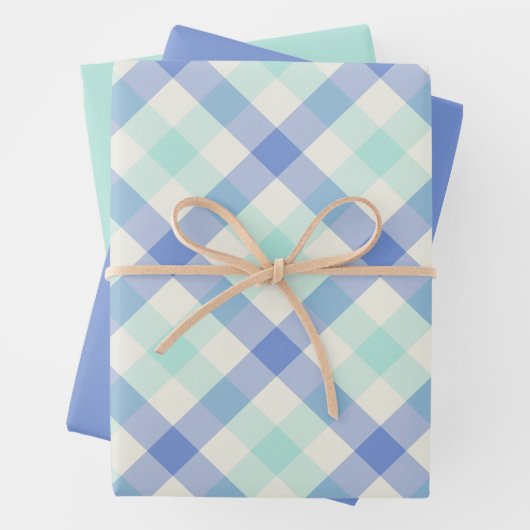 Ocean Gingham Geschenkpapier Set (Beispiel)