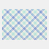 Ocean Gingham Geschenkpapier Set (Vorderseite)