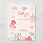 Ocean Girl Baby Shower Dankeskarte (Vorderseite)