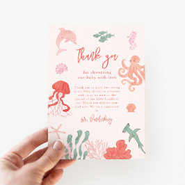 Ocean Girl Baby Shower Dankeskarte