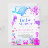 Ocean Girl Baby Shower Einladung (Vorderseite)