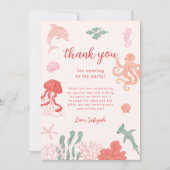 Ocean Girl Birthday Party Dankeskarte (Vorderseite)