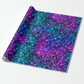 Ocean Glamour Blau und Rosa Glitzer Geschenkpapier (Ungerollt)