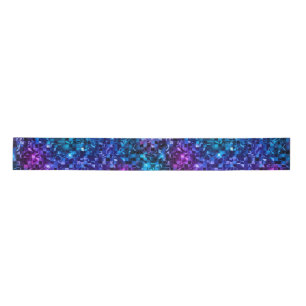 Ocean Glamour Blau und Rosa Glitzer Satinband