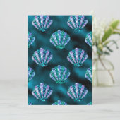 Ocean Glamour Farbenfrohe Austernmuster Einladung (Stehend Vorderseite)