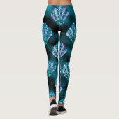 Ocean Glamour Farbiges Austernmuster Leggings (Rückseite)