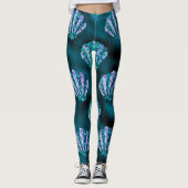 Ocean Glamour Farbiges Austernmuster Leggings (Vorderseite)