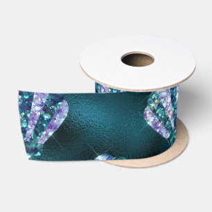 Ocean Glamour Farbiges Austernmuster Satinband