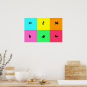 Ocean Glow_6er Panel, mehrfarbig, Multi-Icon Poster (Küche)