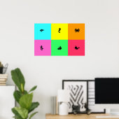 Ocean Glow_6er Panel, mehrfarbig, Multi-Icon Poster (Heimbüro)