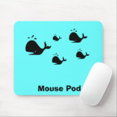 Ocean Glow_black-on-blue Whale "Mouse Pod" Mousepad (Mit Mouse)