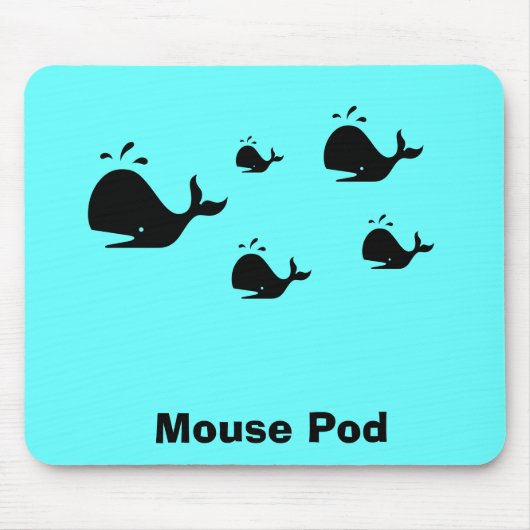 Ocean Glow_black-on-blue Whale "Mouse Pod" Mousepad (Vorne)