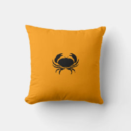 Ocean Glow_Black on Orange Crab Kissen