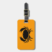 Ocean Glow_Black on Orange Crab_personalisiert Gepäckanhänger (Vorderseite vertikal)