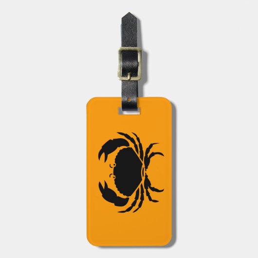 Ocean Glow_Black on Orange Crab_personalisiert Gepäckanhänger (Vorderseite vertikal)