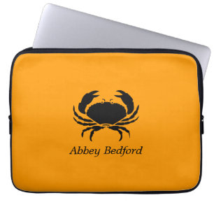 Ocean Glow_Black on Orange Crab_personalisiert Laptopschutzhülle