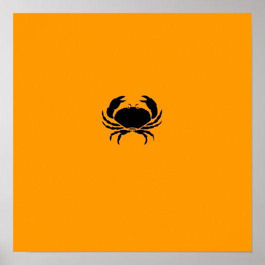 Ocean Glow_Black-on-Orange Crab Poster (Vorne)