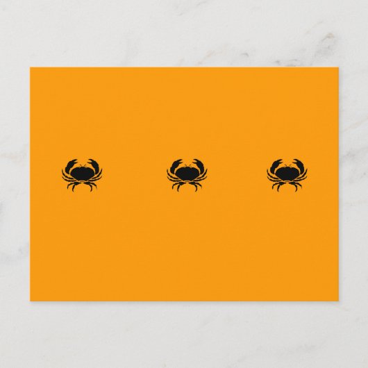 Ocean Glow_Black-on-Orange Crab Postkarte (Vorderseite)