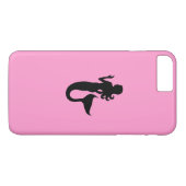 Ocean Glow_Black-on-Pink_Verführerisch Mermaid Case-Mate iPhone Hülle (Rückseite (Horizontal))