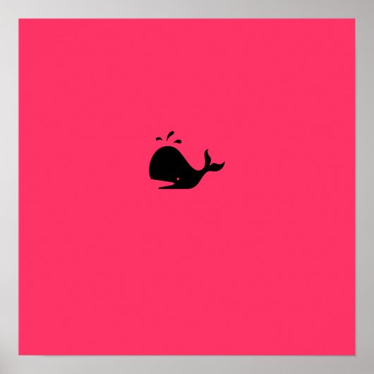 Ocean Glow_black-on-red Whale Poster (Vorne)