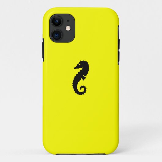 Ocean Glow_Black-on-Yellow-Seepferd Case-Mate iPhone Hülle (Rückseite)