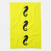 Ocean Glow_Black-on-Yellow-Seepferd Geschirrtuch (Vertikal)