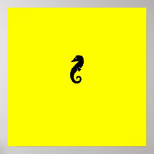 Ocean Glow_Black-on-Yellow-Seepferd Poster (Vorne)