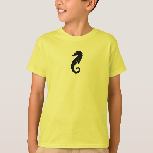 Ocean Glow_Black on Yellow Seepferd T-Shirt (Vorderseite)