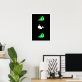 Ocean Glow_green clipper Weißwal Multi-Icon Poster (Heimbüro)