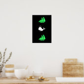 Ocean Glow_green clipper Weißwal Multi-Icon Poster (Küche)