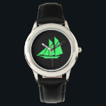 Ocean Glow_Green-on-Black Clipper Ship Armbanduhr<br><div class="desc">Zeig ihnen,  wer der große Skipper ist mit unserer Ocean Glow,  maritimen Icons,  Green-on-Black Clipper Schiff Handrist Armbanduhr. Wenn Sie kreativ sind,  können Sie die Größe,  Position,  Farbe und sogar die Anzahl der Clipper-Schiffe ändern,  zusammen mit der Hintergrundfarbe. Klicken Sie einfach auf "Anpassen" und gehen Sie los!</div>