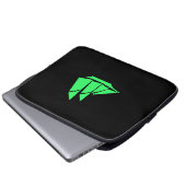 Ocean Glow_Green-on-Black Clipper Ship Laptopschutzhülle (Vorne Knopf)