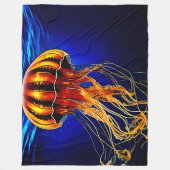 Ocean Glow Jelly Design Fleecedecke (Vorderseite)