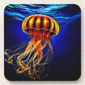 Ocean Glow Jelly Design Getränkeuntersetzer (Vorderseite)